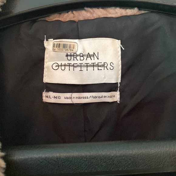 Mauve Urban Outfitters Teddy Pea Coat Long Faux Fur jacket longline fuzzy Sherpa - Picture 2 of 4